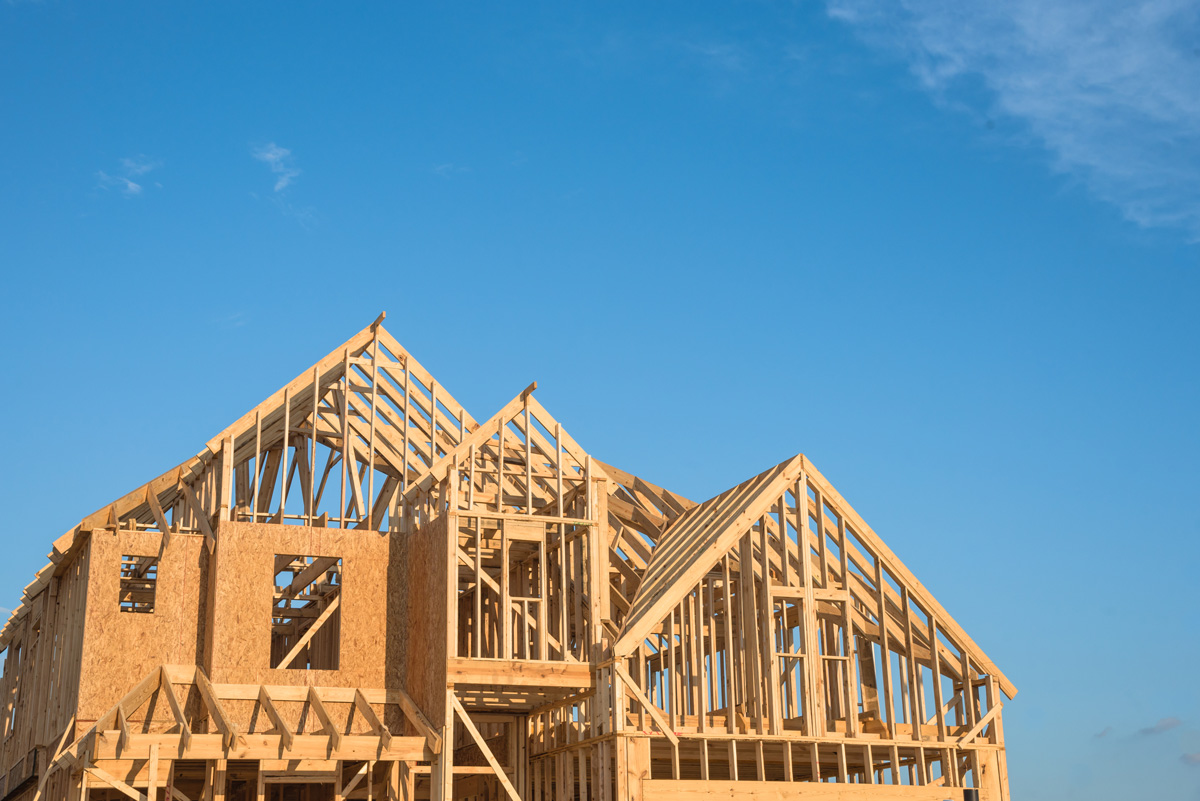 A new construction home being built in El Paso.