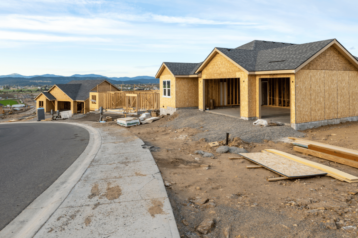 A neighborhood of new home developments
