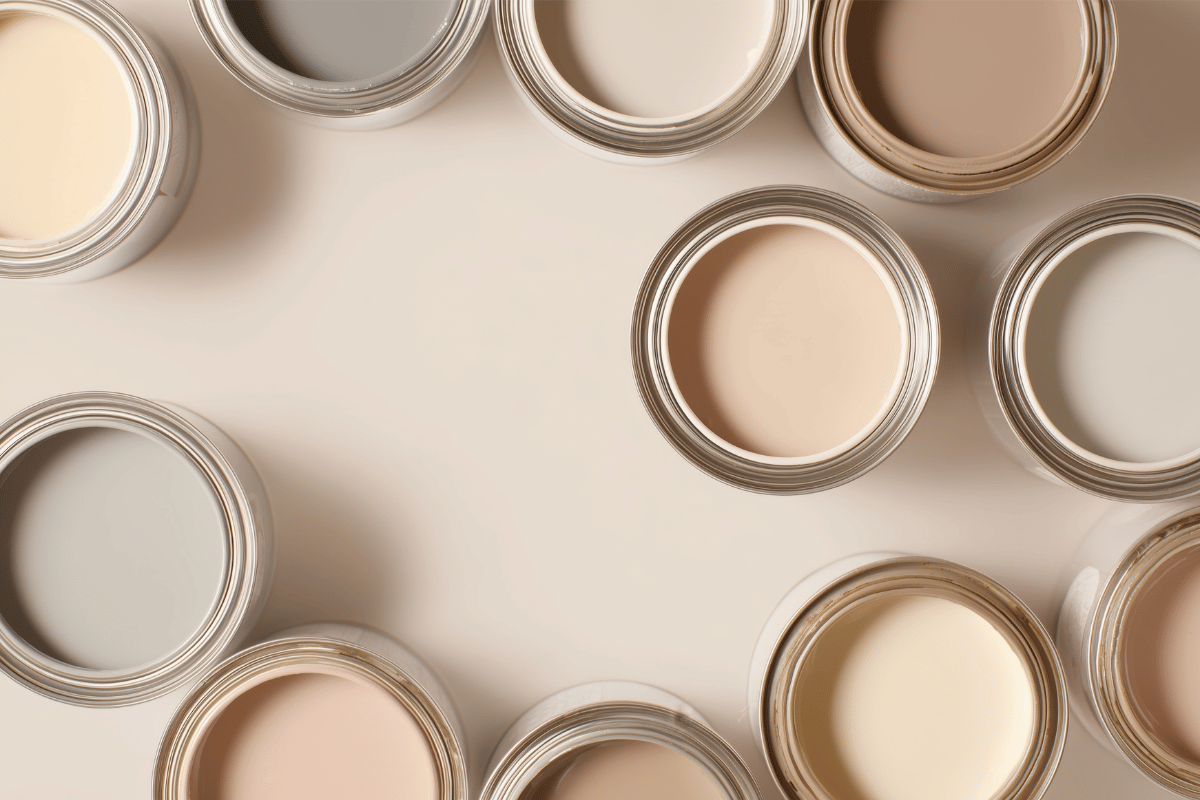 An array of neutral paint colors